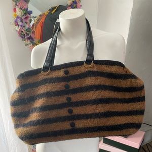 Wool black and brown purse ( vintage)